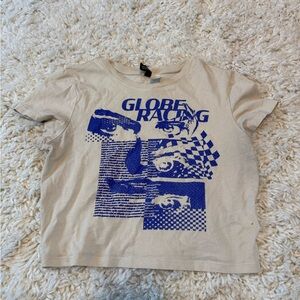 Divided Short Sleeve Tee with Vintage Graphic